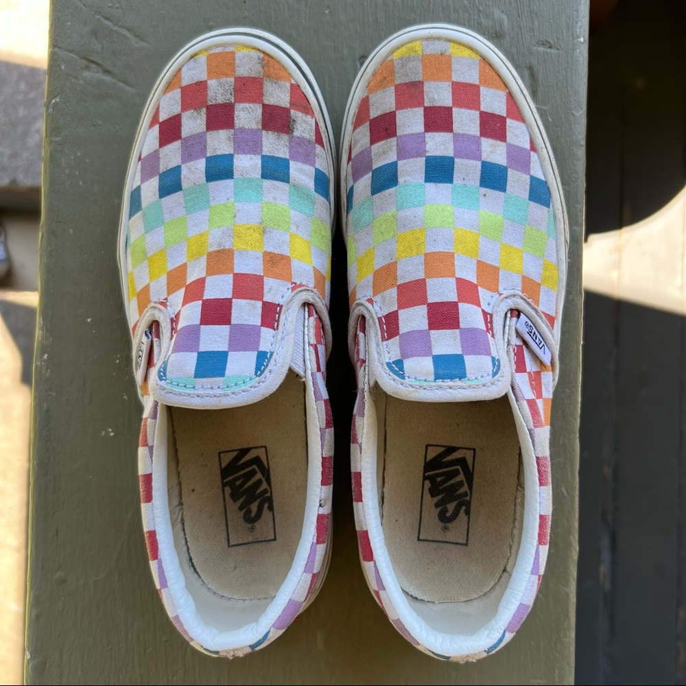Rainbow Vans Slip-Ons